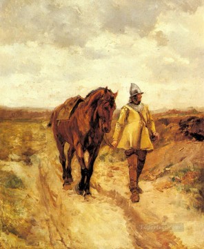 武器を持つ男とその馬 Oil Paintings